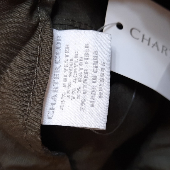 NWT CHARTER CLUB OLIVE flat snap cap No size - Picture 5 of 14